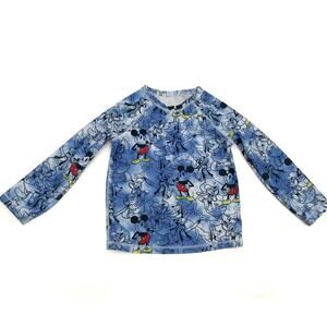 Gap Kids Disney Blue Tie Dye Mickey Long Sleeve Rash Guard Size 3